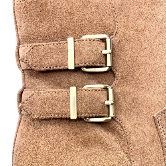 Oil Calf Suede Block Heel Boots Savanna Sandlewood Size 10 Shoe BCBGENERATION - Picture 10 of 13